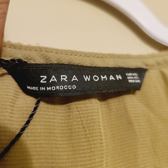 Zara Woman | Khaki Green/Brown Sleeveless Mini Dress (Size XS) - Picture 2 of 14